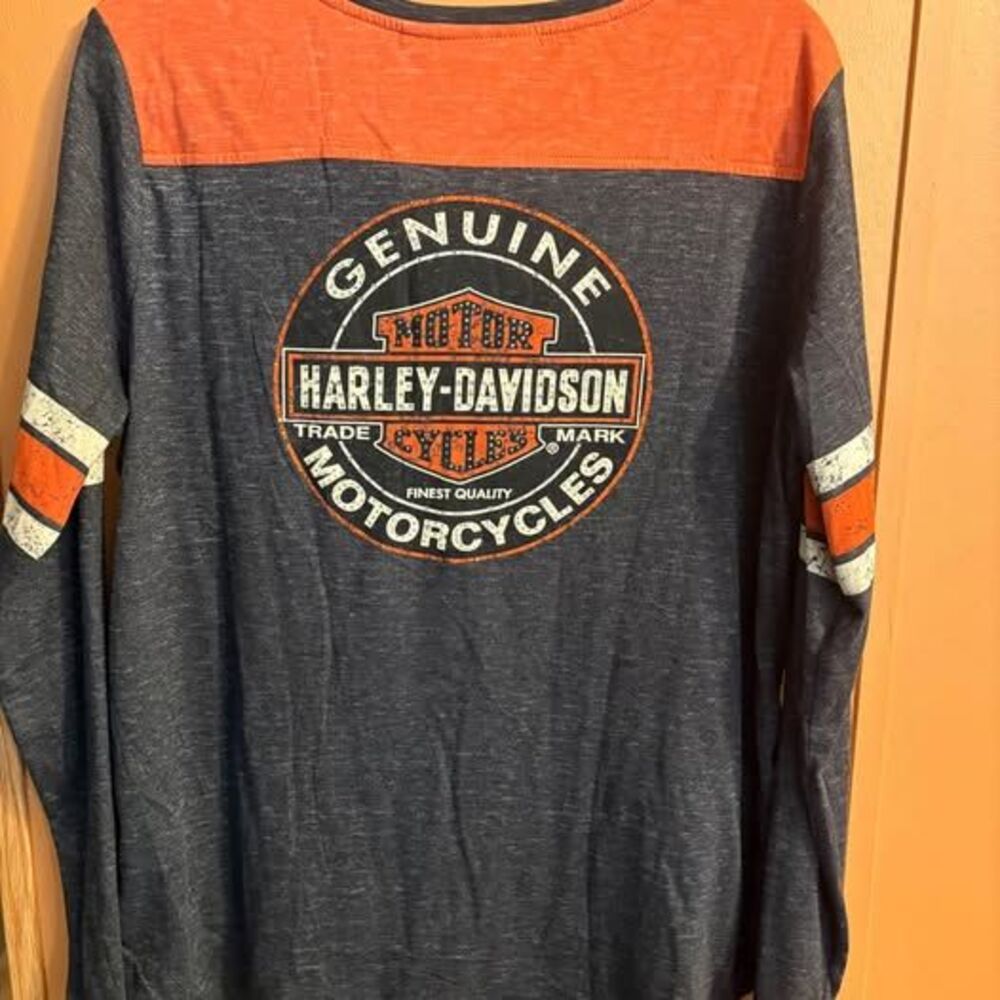 Harley Davison motorcycle women’s sz XL long sleeve rhinestone￼ shirt top blouse - Picture 6 of 7